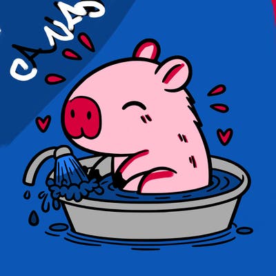 capybara taking a bath