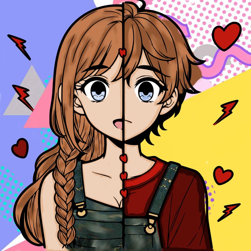 realistic girl boy split