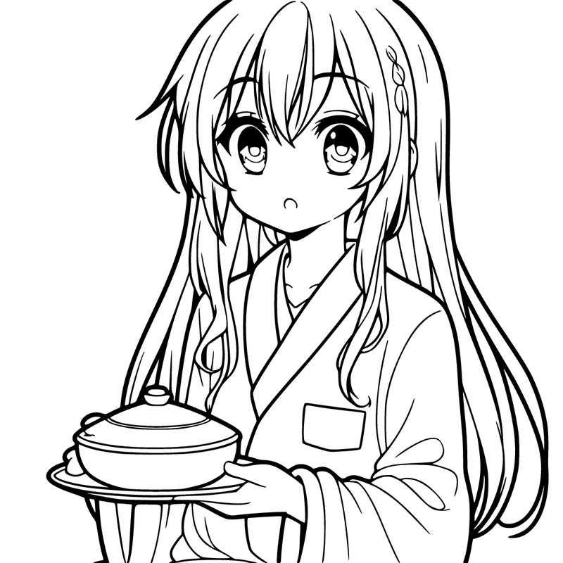 anime girl with a piyama