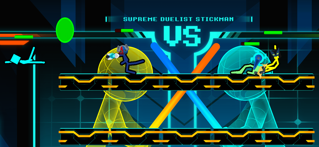 Two stickman characters battling in Supreme Duelist