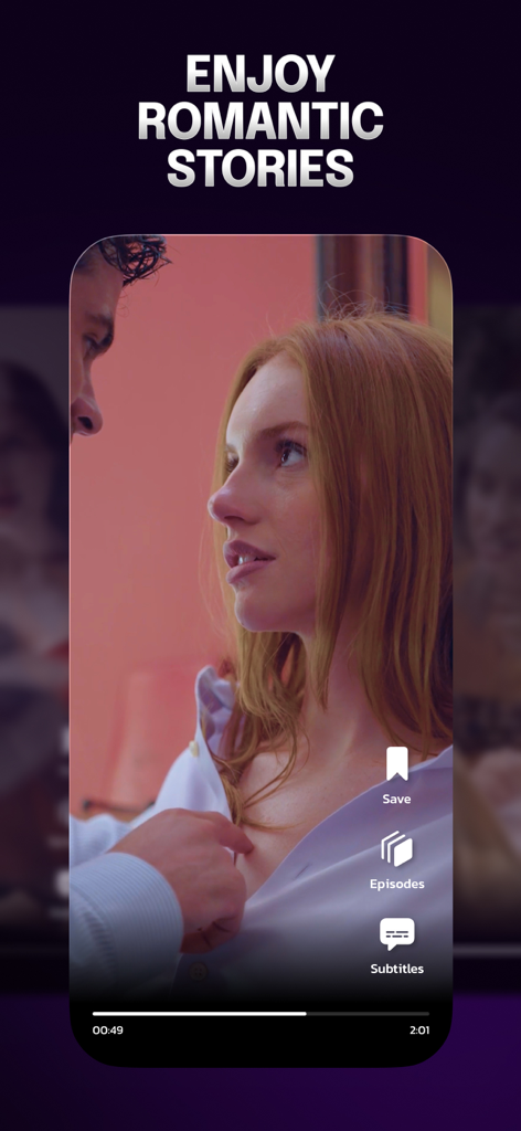 Shorts - Reel Short Drama - Interface móvel vertical do aplicativo Shorts apresentando uma cena de drama romântico com um homem e uma mulher