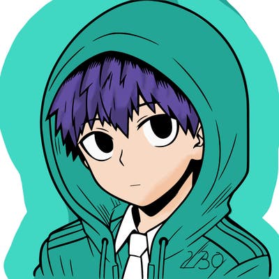 manga character with a hoodie
