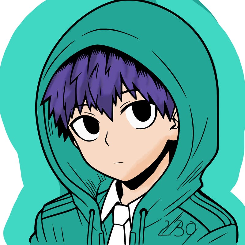 manga character with a hoodie