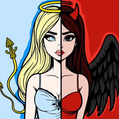 devil vs angel realistic girl