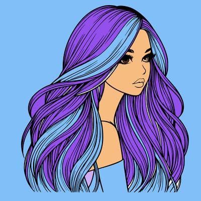 realistic girl with long realistic hair