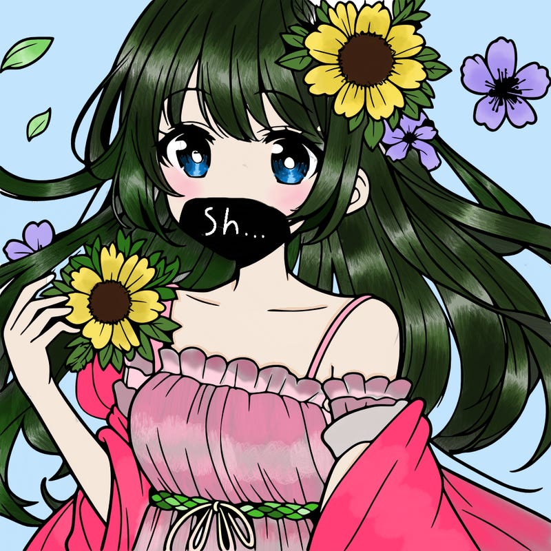 anime girl with flowers