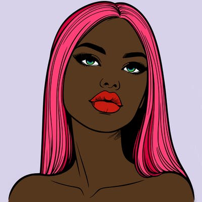 realistic woman with full lips