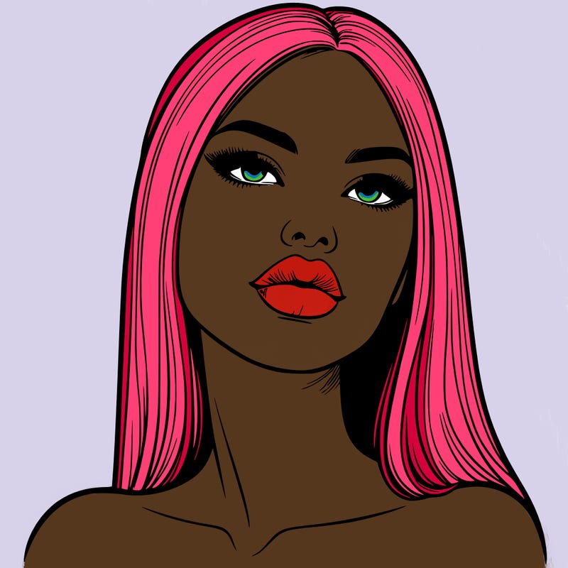 realistic woman with full lips