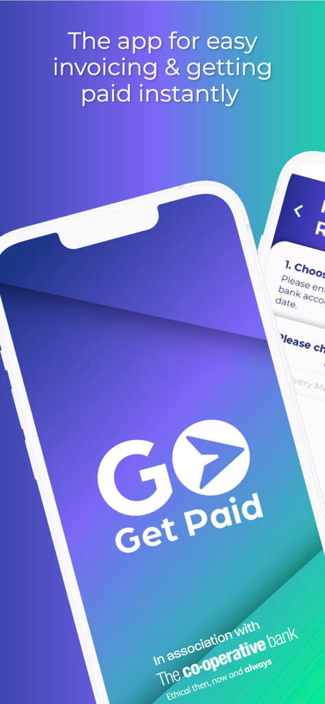 Go Get Paid app interface for easy invoicing and instant payments