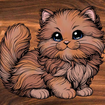 realistic fluffy kitten