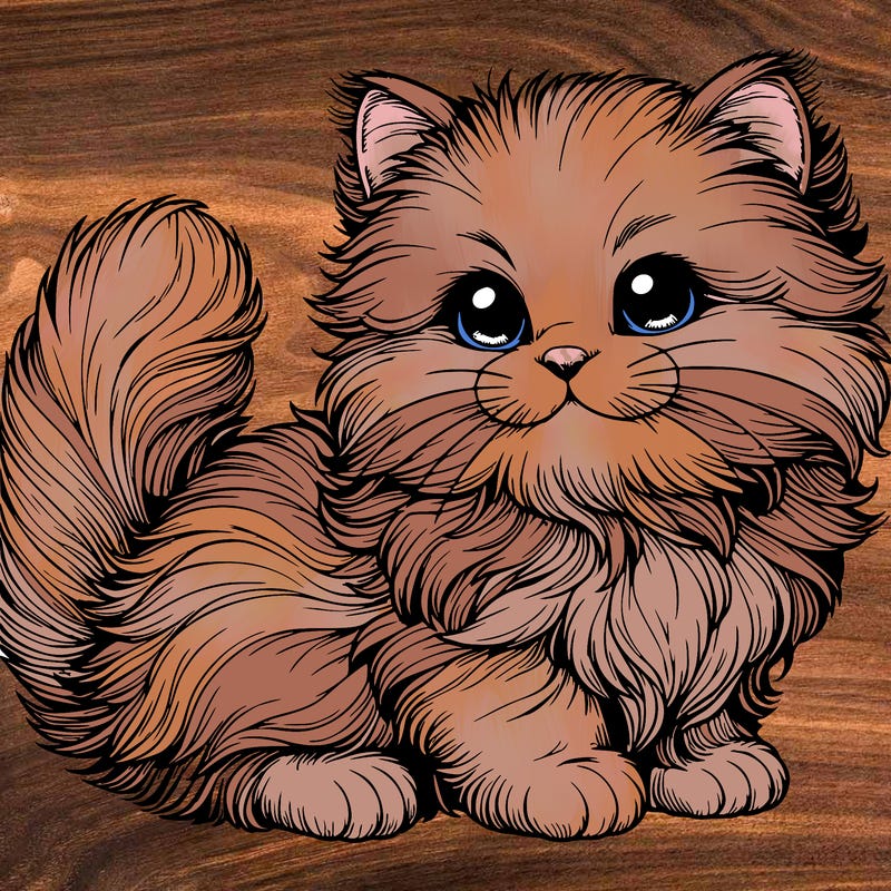 realistic fluffy kitten