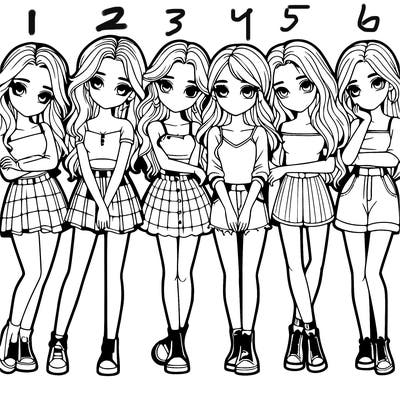 a group of girls realistic
