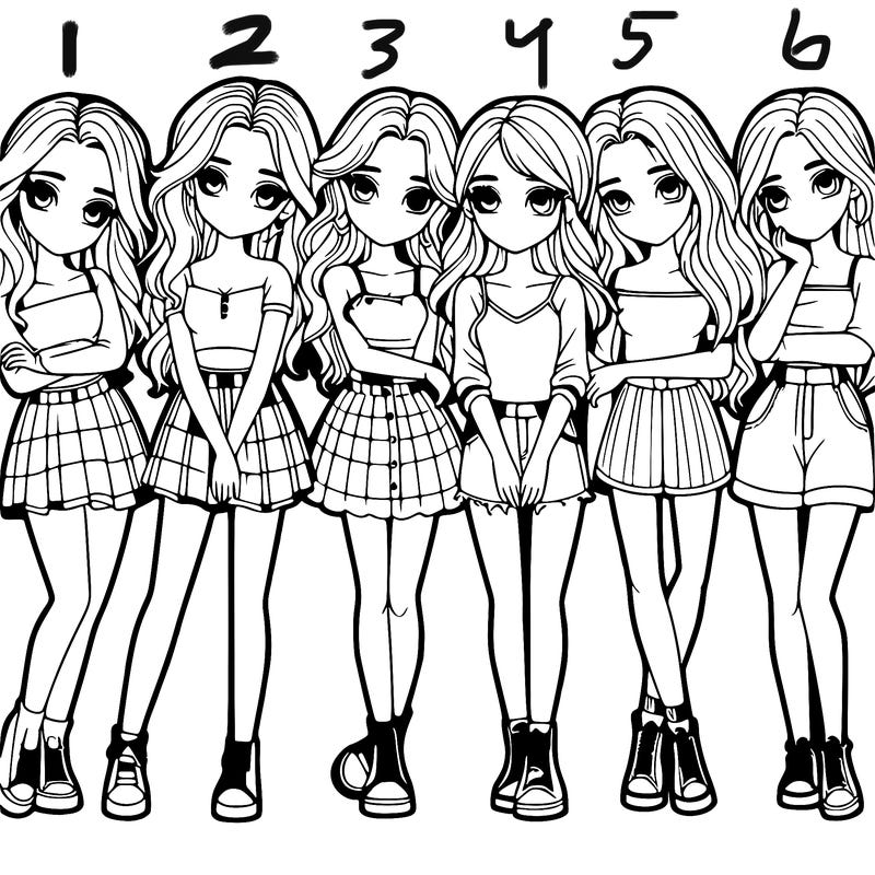 a group of girls realistic