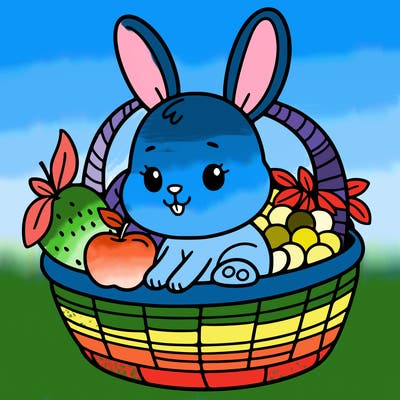 bunny in a fruit basket