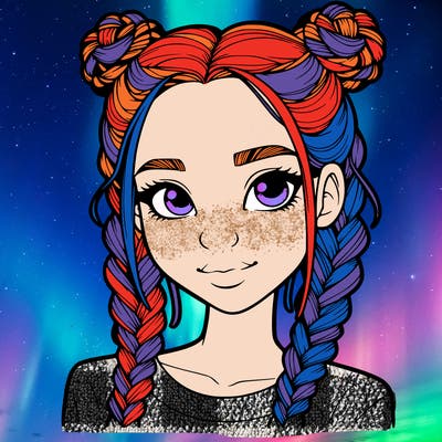 realistic girl with braids