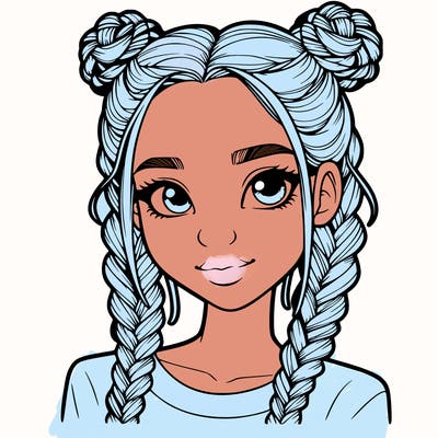 realistic girl with braids