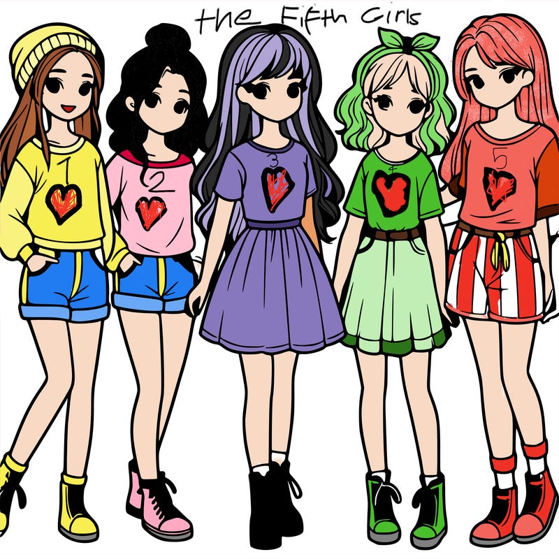 a group of five girls