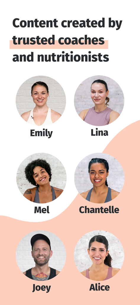 Perfiles de entrenadores de fitness y nutricionistas de confianza de la aplicación 8fit