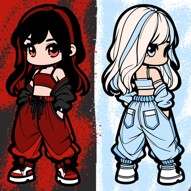 girl in crop top and baggy pants