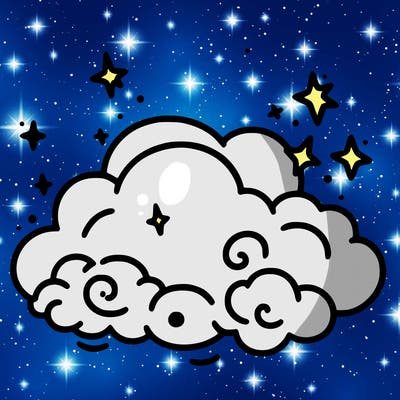 pink starry cloud sky