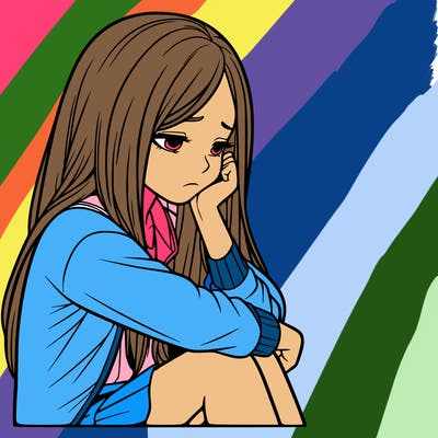 a realistic girl with depression