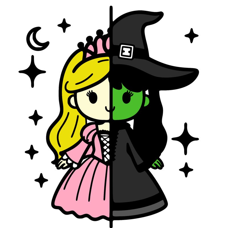 split princess and witch