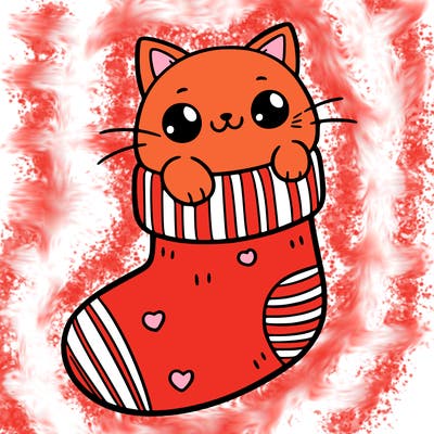cute cat in a sock