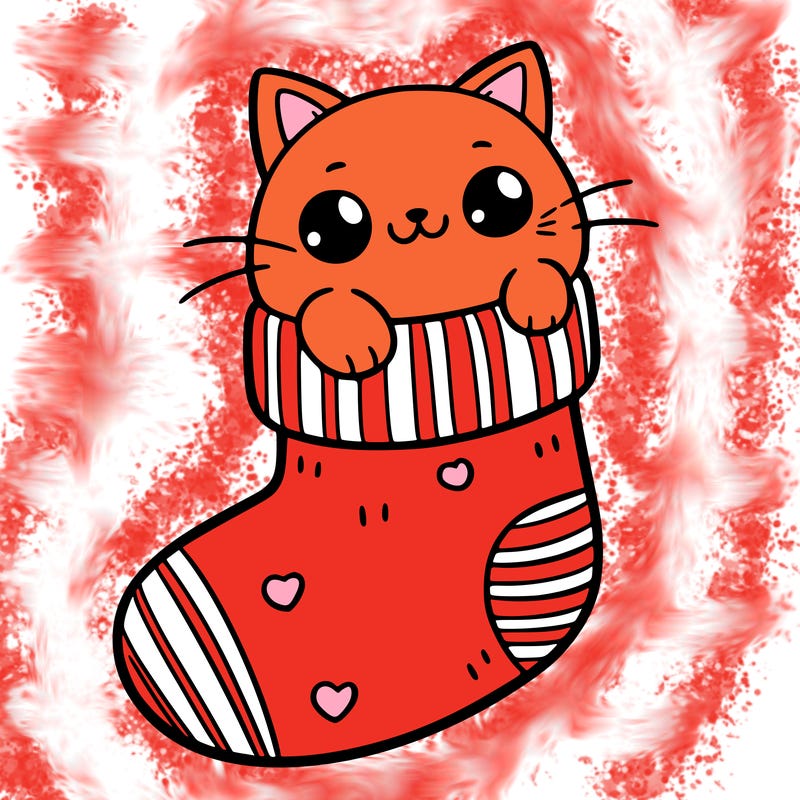 cute cat in a sock