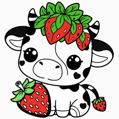 cute strawberry cow