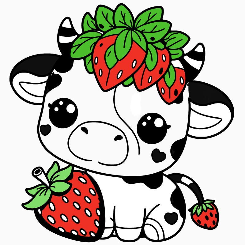 cute strawberry cow
