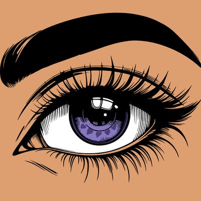 realistic eye with eyebrow