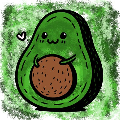 an avocado hugging an avocado