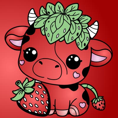 cute strawberry cow