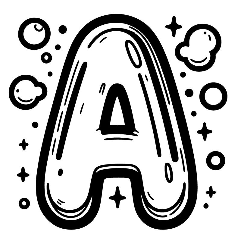 a bubble letter a