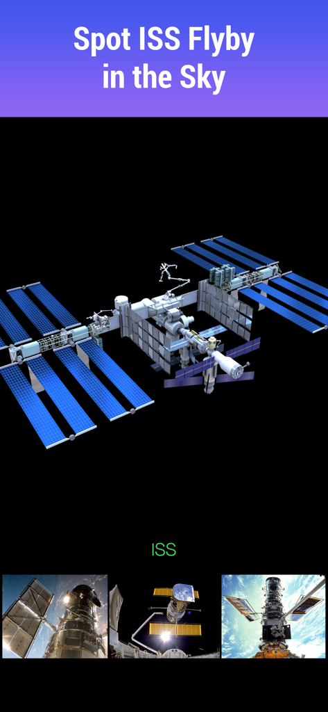 Star Walkアプリの国際宇宙ステーションの詳細な3Dモデル。
