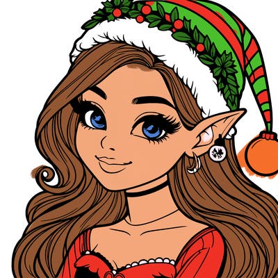 christmas girl elf realistic