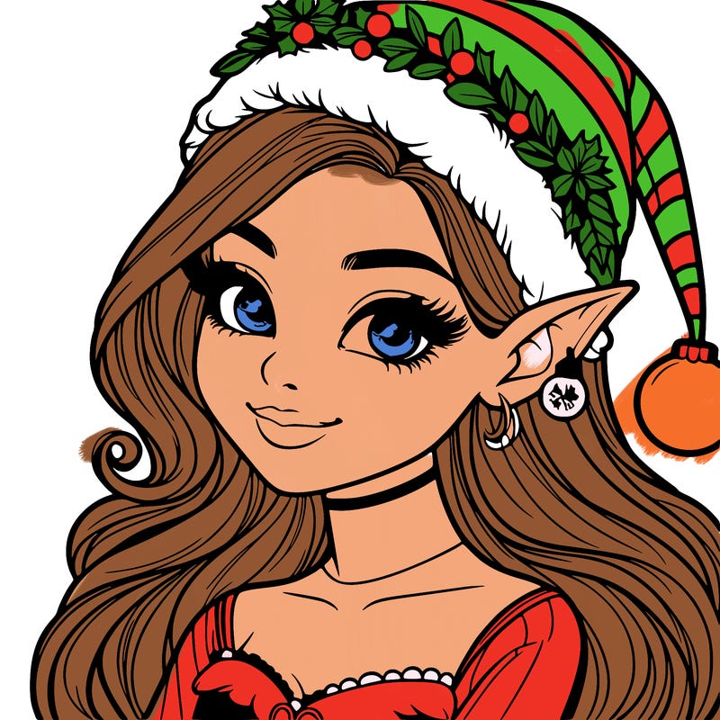 christmas girl elf realistic