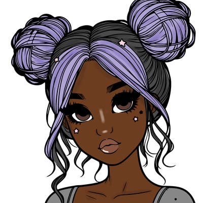 realistic girl with space buns