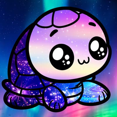 cute little animated turtle