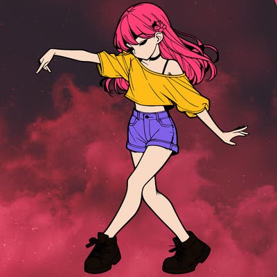 realistic girl danceing