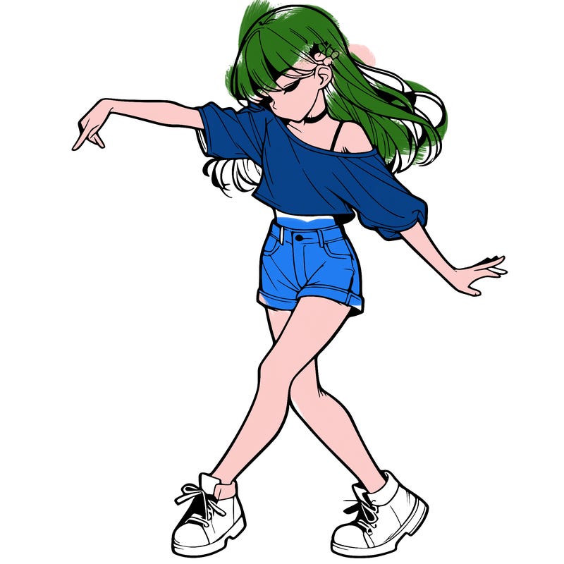 realistic girl danceing