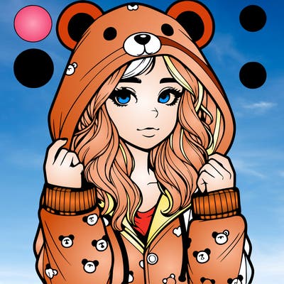 realistic girl in a animal pjs hoodie