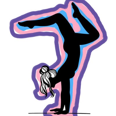 a woman doing a handstand