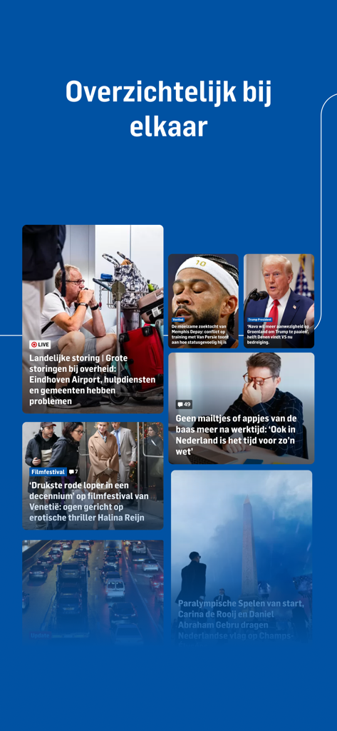 PZC nieuws - A collage of diverse news article thumbnails within the PZC news app interface