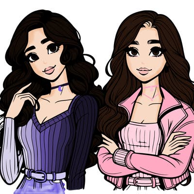 two realistic pretty best friends