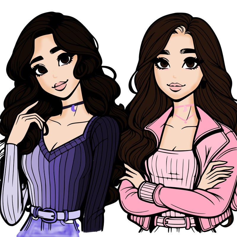 two realistic pretty best friends