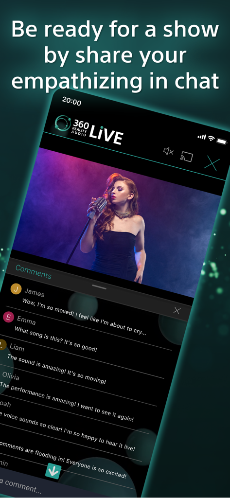 Streaming de concert en direct avec fonction de chat interactif pour les fans