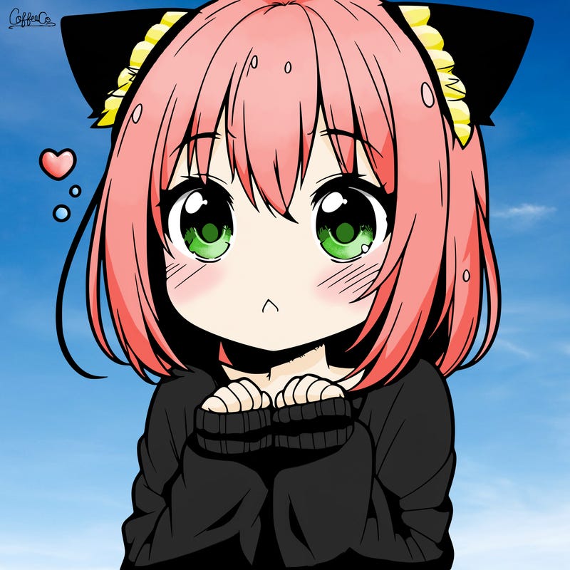 shy anime catgirl