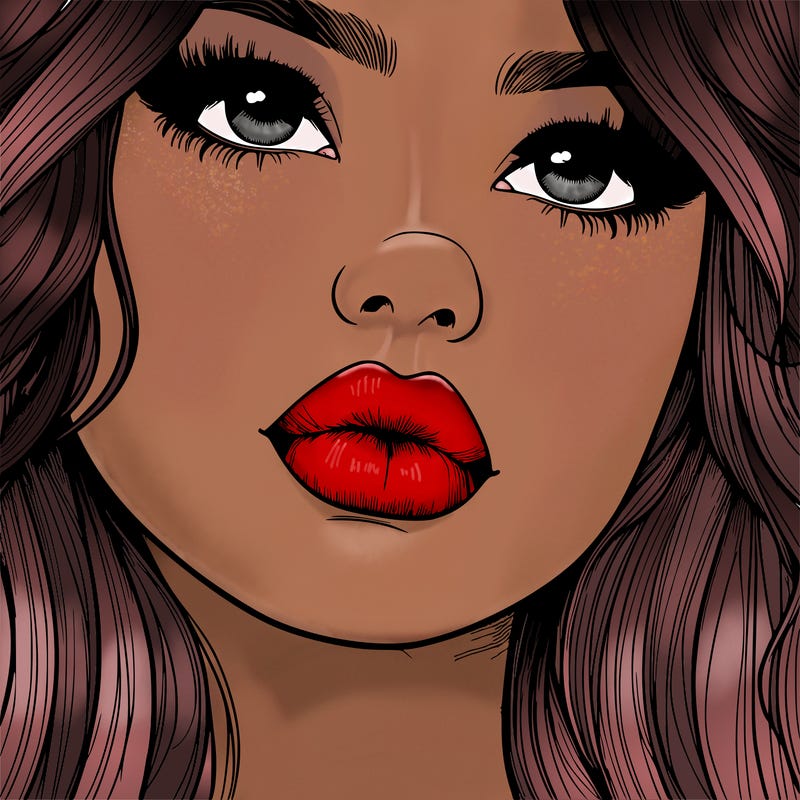 really realistic girl with lips