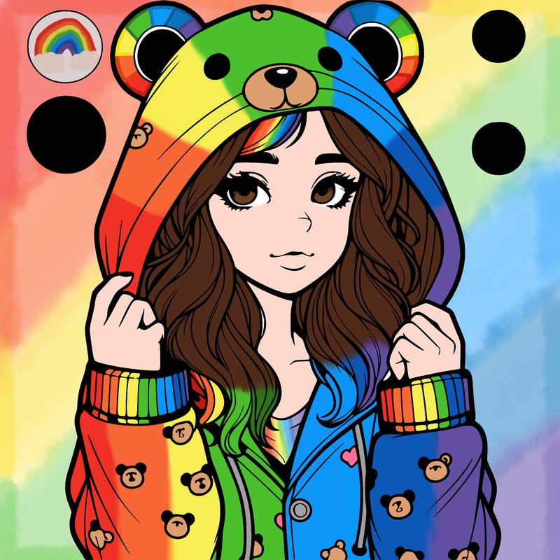 realistic girl in a animal pjs hoodie
